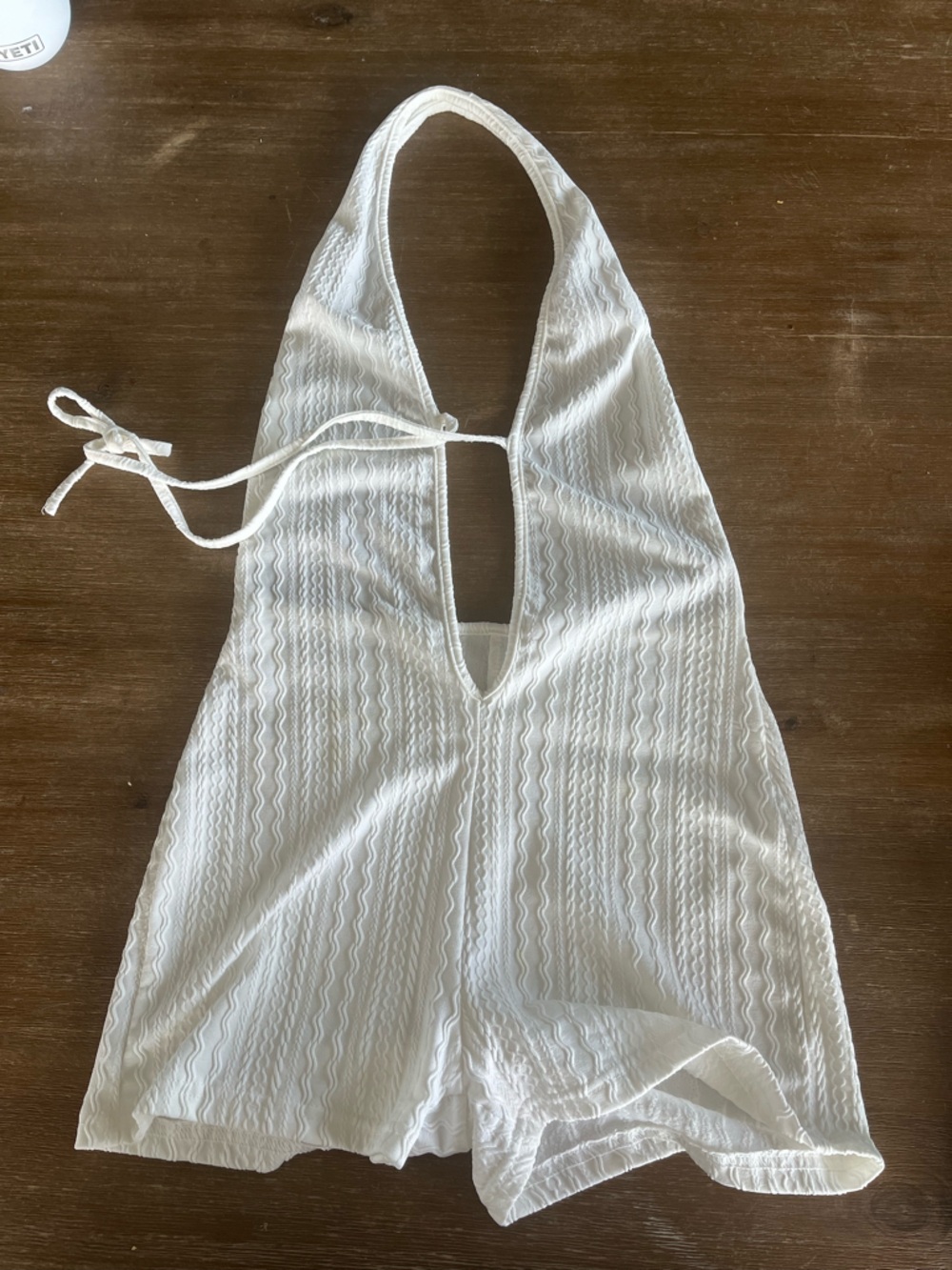 White Textured one piece